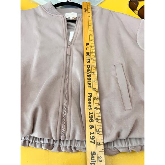 Skies are Blue Long Sleeve Full Zip Bomber Jacket Light Pink Women's Size M NWT - Picture 5 of 6